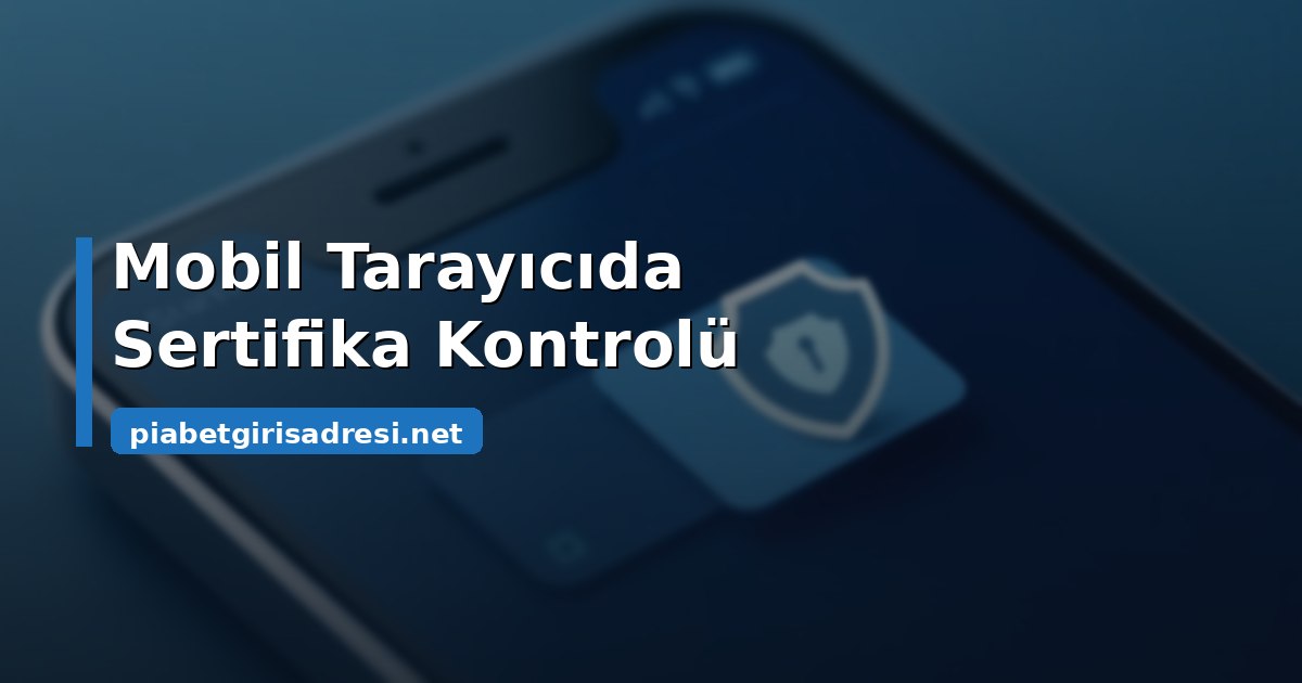 Mobil tarayıcıda adres ve sertifika kontrolü nasıl yapılır